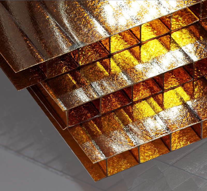 Цветной поликарбонат Carboglass колотый лёд коричневый