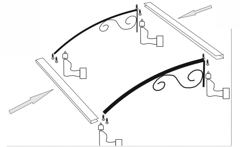 Торцевой профиль для козырька из поликарбоната Торцевой профиль для козырька из поликарбоната
